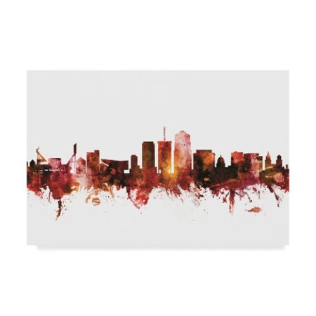 Trademark Fine Art Michael Tompsett 'Tucson Arizona Skyline Red' Canvas Art, 22x32 MT02003-C2232GG